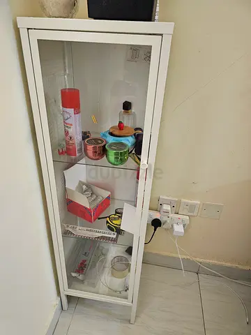 White Glass Display Cabinet / Curio Cabinet - Good Condition