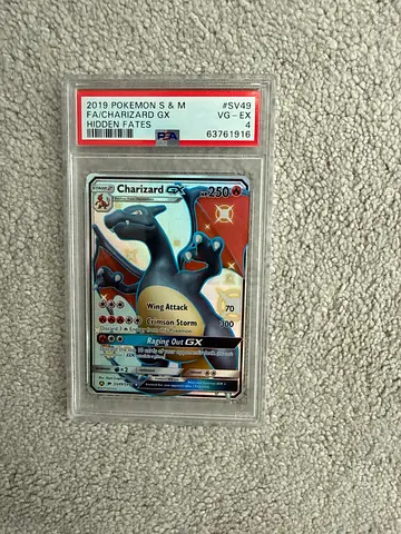 2019 Pokemon hidden fates shiny charizard GX PSA 4