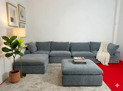 Pan home pianca feather 🪶 filled modular 5 piece sofa