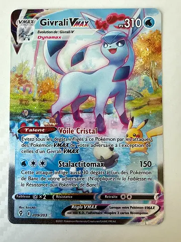 Pokemon Glaceon VMAX 209/203 Secret Rare French Evolving Skies