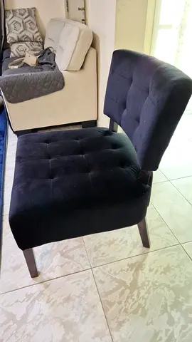 Black Tufted Chair - Velvet - Lounge/Dining Chair