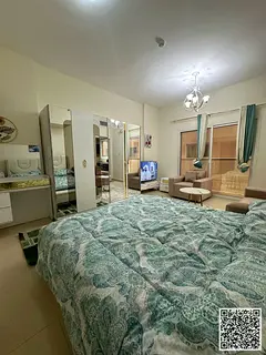 A golden opportunity! Luxurious, fully furnished studio apartment for monthly rent in Al Yasmin Towe
