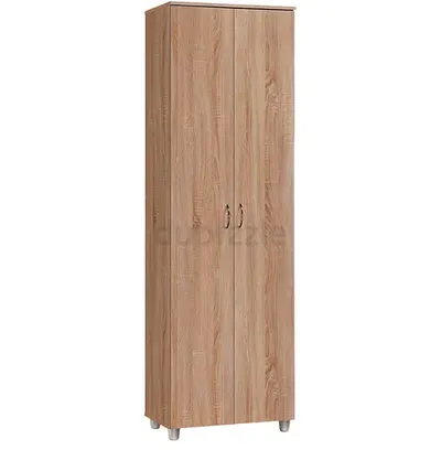 Tall 2-Door Wooden Wardrobe / Storage Cabinet - Light Oak Finish