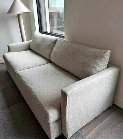Cratebarrel lounge deep cement colour sofa