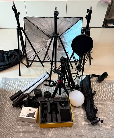 Professional Content Creator Kit | Camera + Mic +Gimbal+ Lights + Full Setup