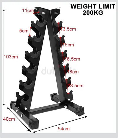 2-Tier Heavy Duty Dumbbell / Barbell Rack Stand - Holds Multiple Weights