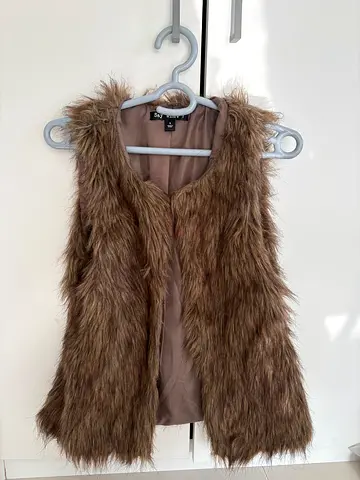 Brown Faux Fur Vest - Womens Size S