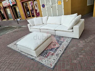 Marina home luscious feather filled sofa with footstool