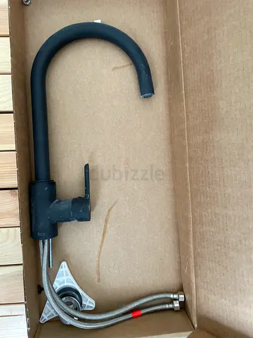 Roca Matte Black Kitchen Sink Mixer Tap - Single Lever.
