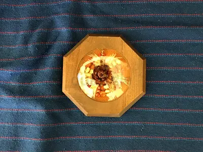 Vintage 1970s Dried Flowers Wooden Frame