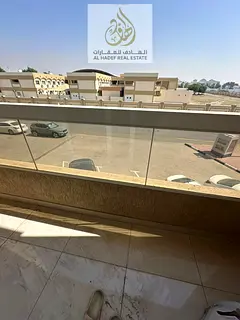 One bedroom, living room, two bathrooms with wardrobes in Al Rawda 1, excellent size with balcony