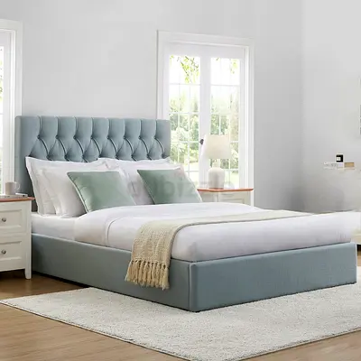 High Quality Luxury Queen Size Velvet Bed Including Spring Mattress