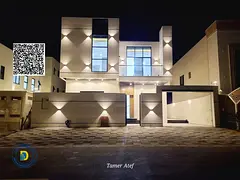 For sale, a modern 5-bedroom villa in Al Helio 2, Ajman, including registration fees, super deluxe f