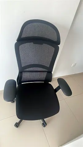 Ergonomic Mesh Office/Study Chair with Headrest (Black) - Good Condition