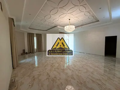 A distinctive villa for annual rent in Al Raqaib, Ajman, featuring spacious areas and a prime location suitable for family living and close to all ser