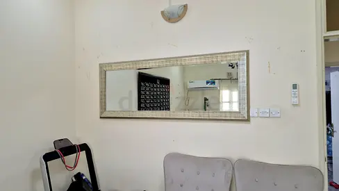 Large Rectangular Wall Mirror with Textured Silver/Gold Frame