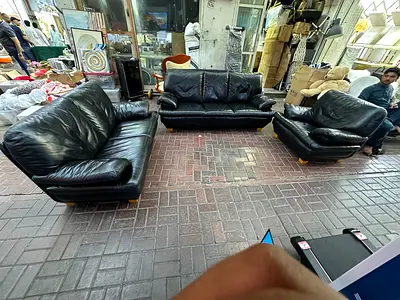 Used leather sofa set 3+2+1
