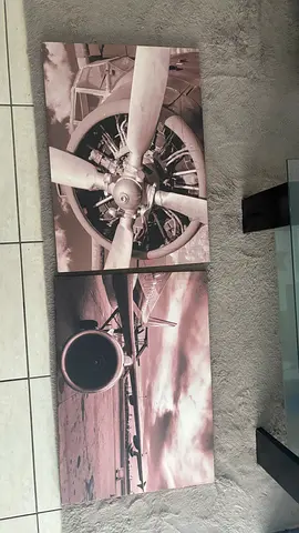 Two-Piece Sepia Aircraft Canvas Wall Art