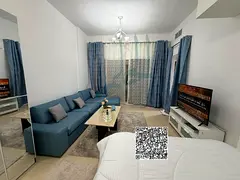 studio Separate kitchen with balcony for monthly rent, all bills included, in Al Yasmin Towers,