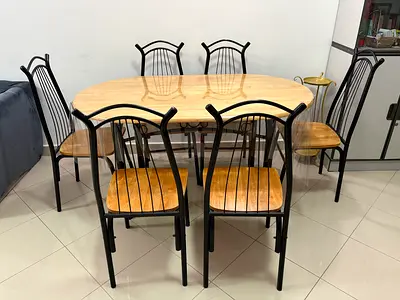 Malaysian wood 6 seater dining table