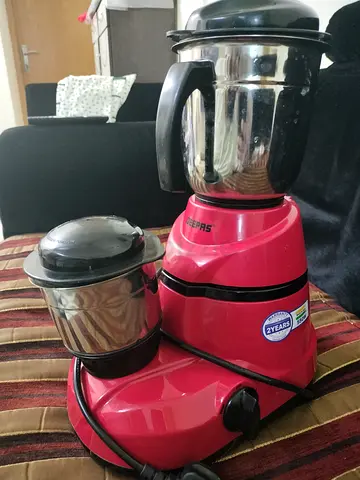 Used Geepas Mixer Grinder (Red) - 2 Jars, Good Working Condition