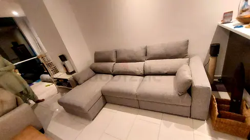 Ikea gray lshape sofabed with storage