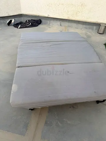 Used 2-Seater Sofa / Futon - Grey Cover, Good for Spare Room