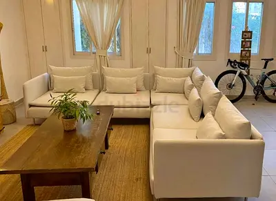 Ikea Sodhremn Corner Sofa Beige Light beige L-shaped sectional sofa - 6-seater, clean modern design