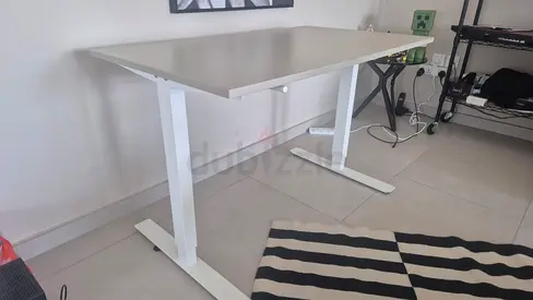 White Adjustable Standing Desk - Spacious Work Surface, Ikea