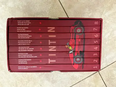 The Complete Adventures of Tintin Collection 8 Book Set by Herge - Hardcover
