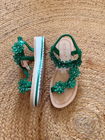 Green sandals 39 uk6