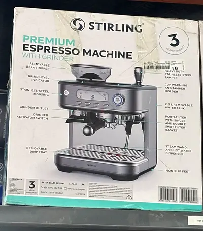 Stirling Premium Espresso Machine with Grinder