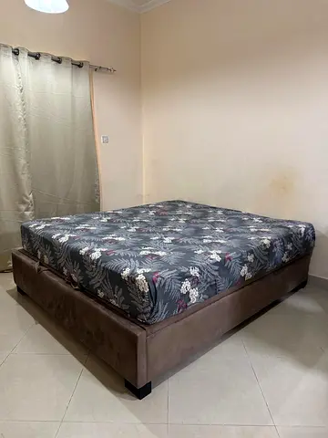 King Size Bed Frame with Mattress - Upholstered, excellant Condition