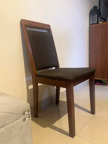 Solid wood dining chair with upholstered seat