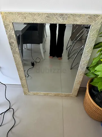 Mirror with gold frame