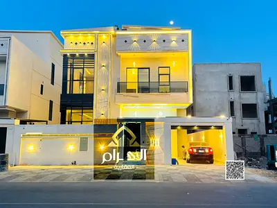 Two-story villa with a roof, price including electricity and water fees, on the main street, ready to live in, in the most prestigious areas of Ajman,