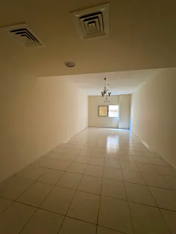 Largest two-bedroom apartment with a maid's room (master suite) for annual rent in Sharjah, Al Majaz 3 area | 4 bathrooms | Separate living room | Bui