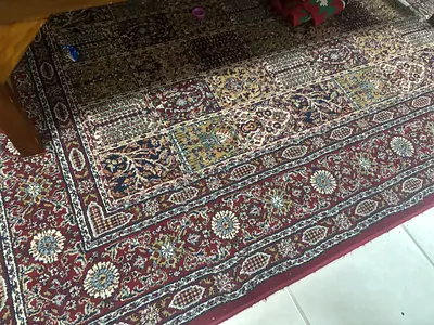 Used Red Persian-Style Area Rug - Good Condition