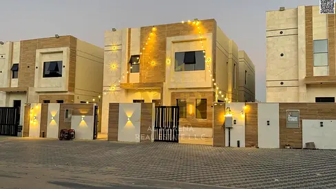 Two-story villa with a rooftop terrace for sale. Central air conditioning. Freehold ownership for all nationalities. Very close to Umm Al Quwain Unive