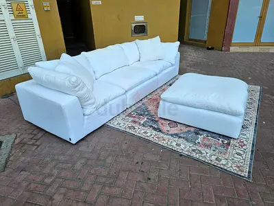 Marina home white Timothy Oulton Luscious sofa and footstool