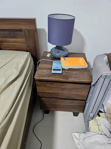 2 Solid Wood Nightstand / Bedside Table - Dark Walnut Finish