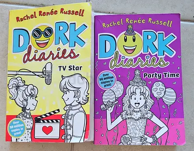 Dork Diaries books - TV Star  Party Time by Rachel Renée Russell (Set of 2)
