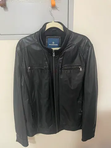 Milestone black leather jacket