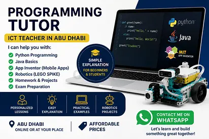 Python  Programming Help | Teacher in Abu Dhabi