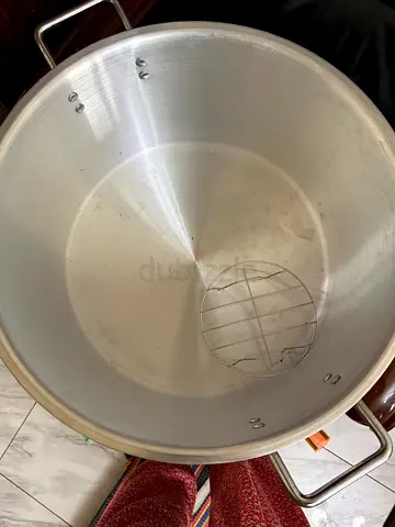 Large Stainless Steel Cooking Pot with Handles - Used