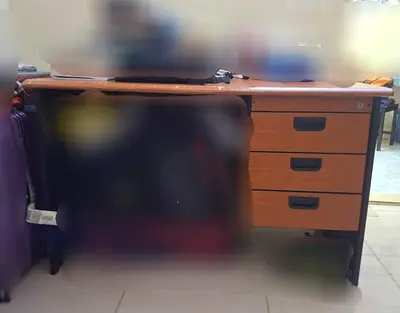 Wooden Office Desk with 3 Drawers - Good Condition