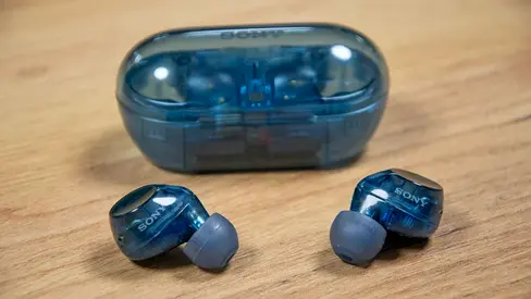 Sony True Wireless Earbuds WFC710N  with Charging Case (Blue, transparent)