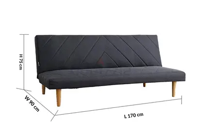 Danube 3-Seater Grey Fabric Sofa Bed (170cm)