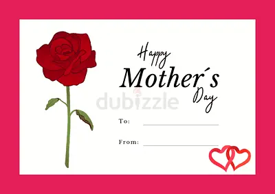 Handmade Mothers Day Greeting Card with Rose Design