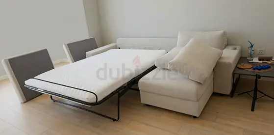 Ikea vimle L shape sofa bed Light grey L-shaped sofa with pull-out bed — good condition